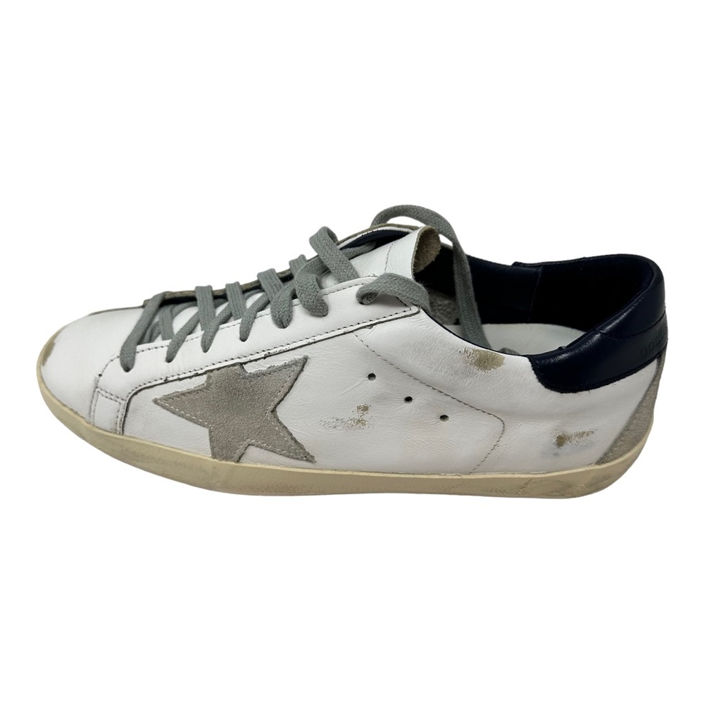Golden Goose White Blue Super Star Leather Sneaker Women Size 40 US 10 No Box - Picture 9 of 17